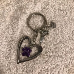 Key chain pet memory purple heart